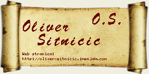 Oliver Sitničić vizit kartica